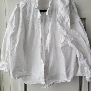 💫 White button down oversized J Crew xl 3/4 sleeve